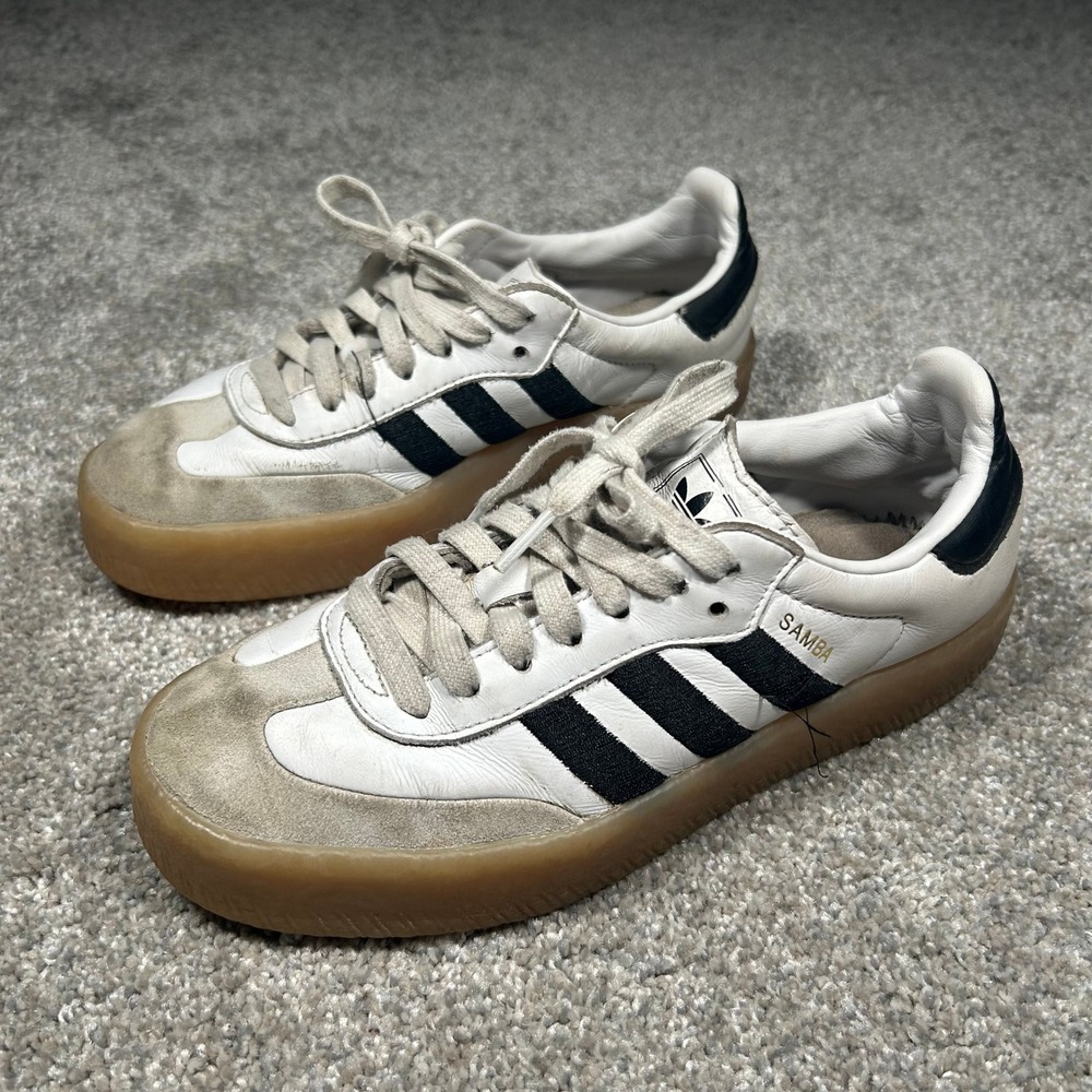 Adidas Sambarose White Black Gum Platform Sneakers Womens Shoes G26949